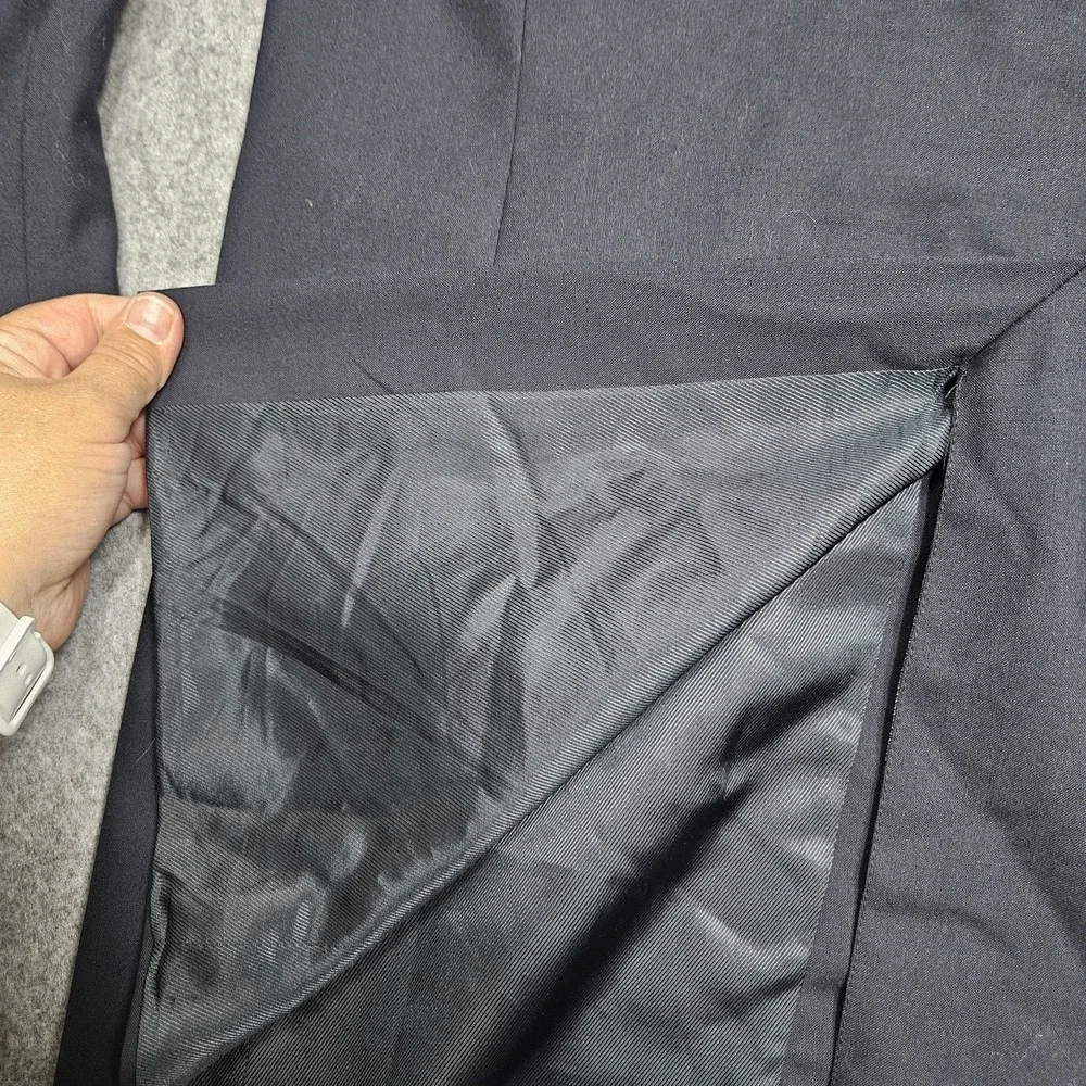Vtg‎ Burberry London Blazer Mens 48L Navy Blue 100% Wool Single Breasted Button